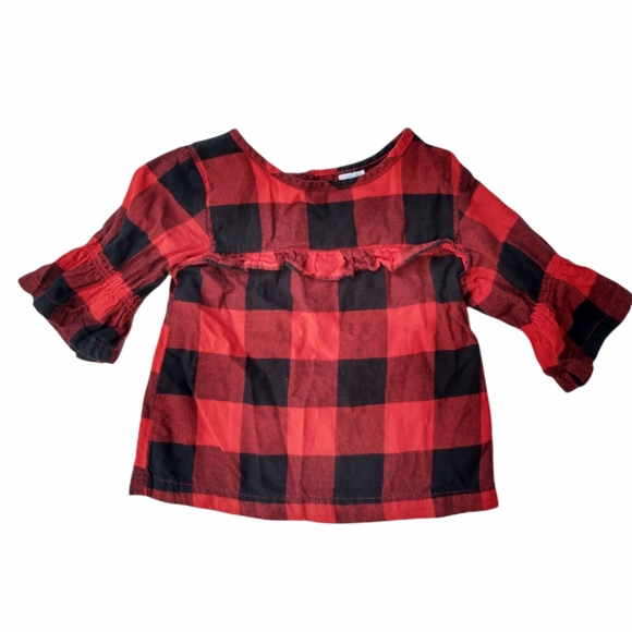Carter's Other - Carter's Red and Black Plaid Ruffle Top